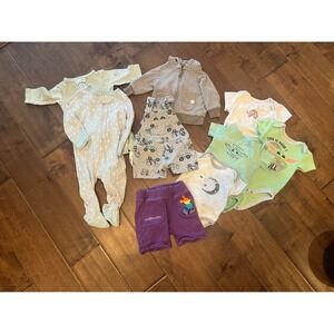 Baby‎ Bundle 0-3 Months Bodysuits Footed Pajamas Disney Baby Grogu Outfit Lot